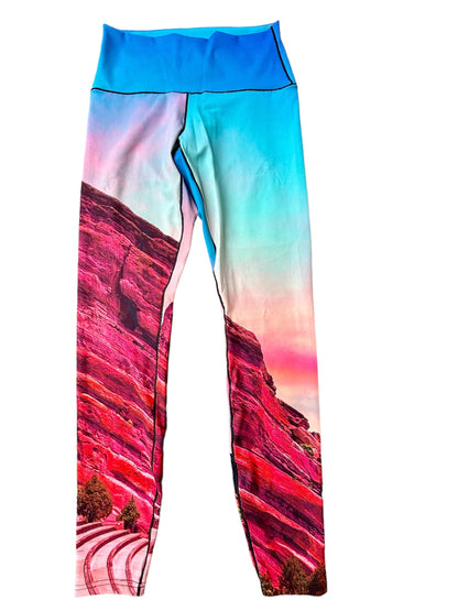 Red Rocks Sunrise Yoga Pants by Colorado Threads Clothing