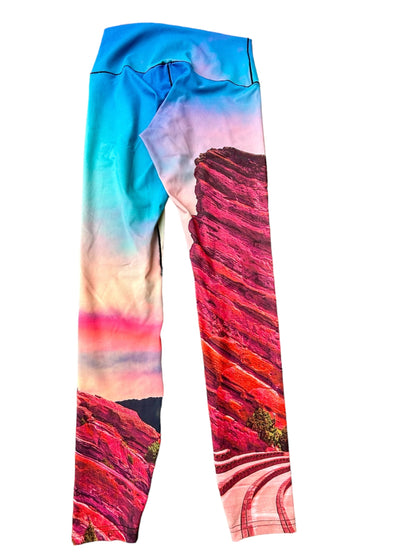 Red Rocks Sunrise Yoga Pants by Colorado Threads Clothing