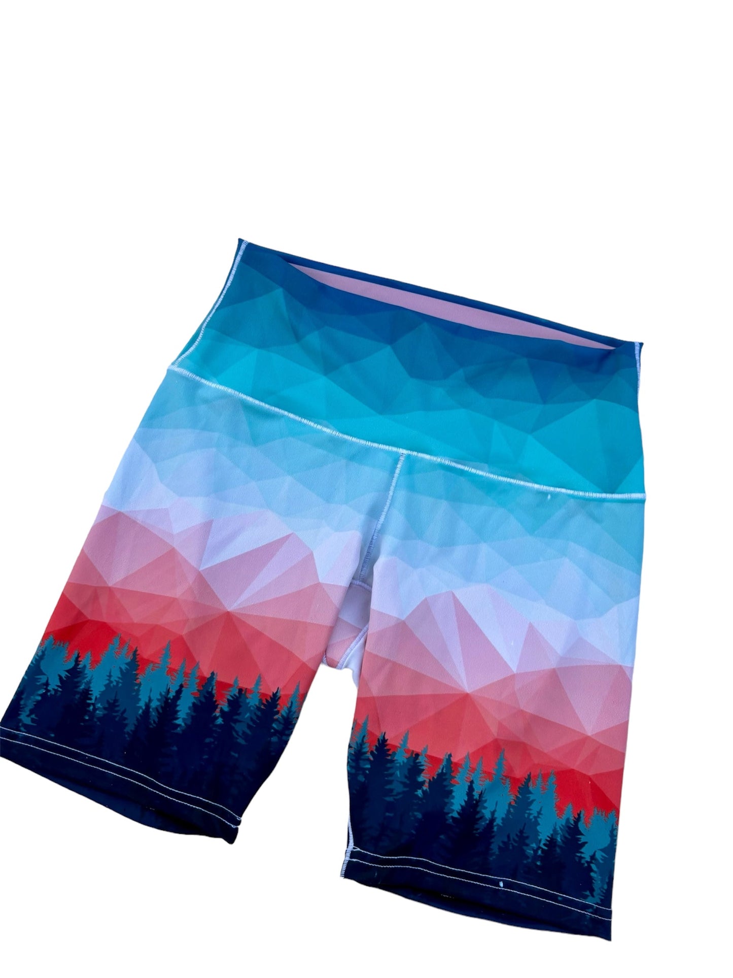 Treeline Trail Biker Yoga Shorts by Colorado Threads Clothing