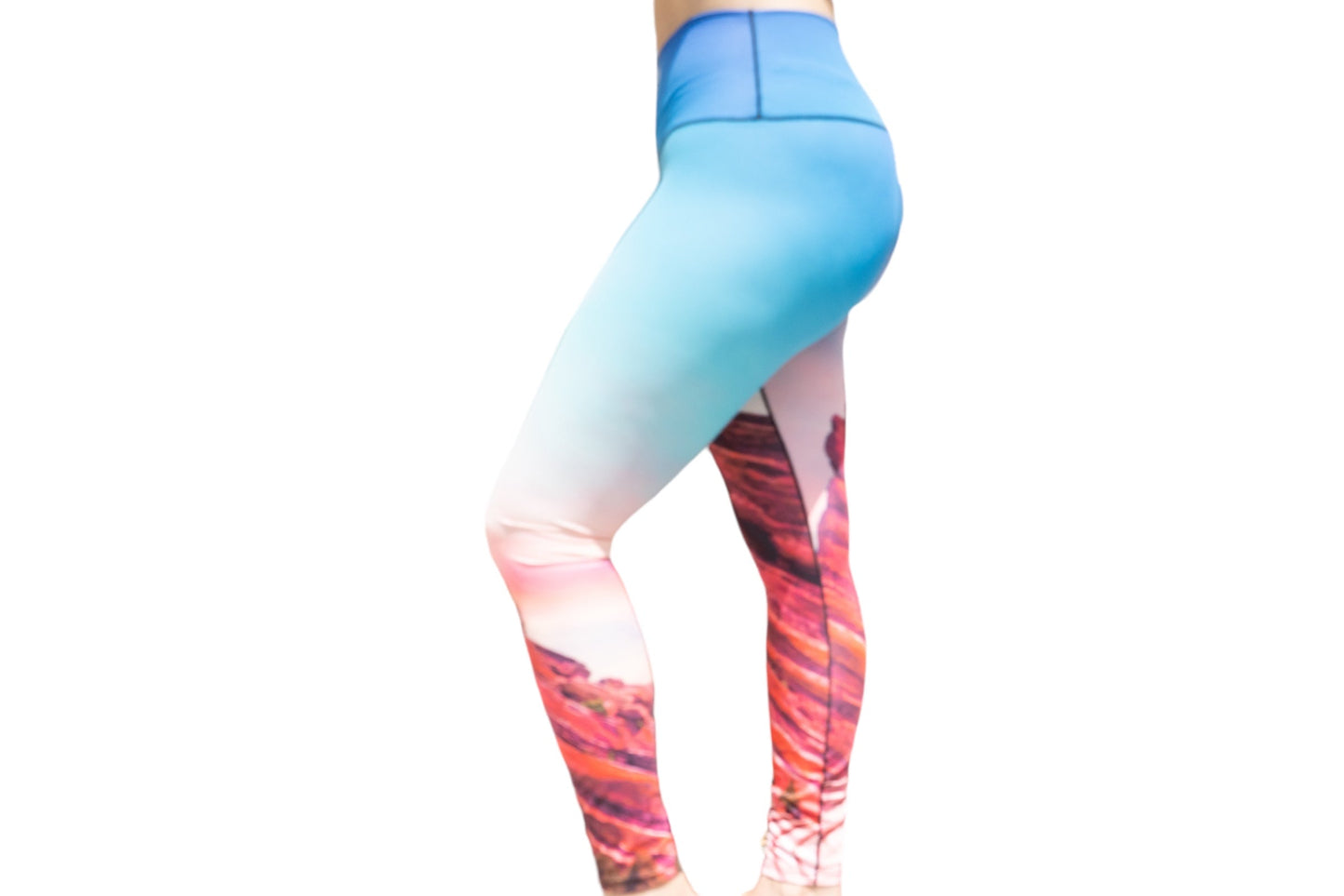 Red Rocks Sunrise Yoga Pants by Colorado Threads Clothing