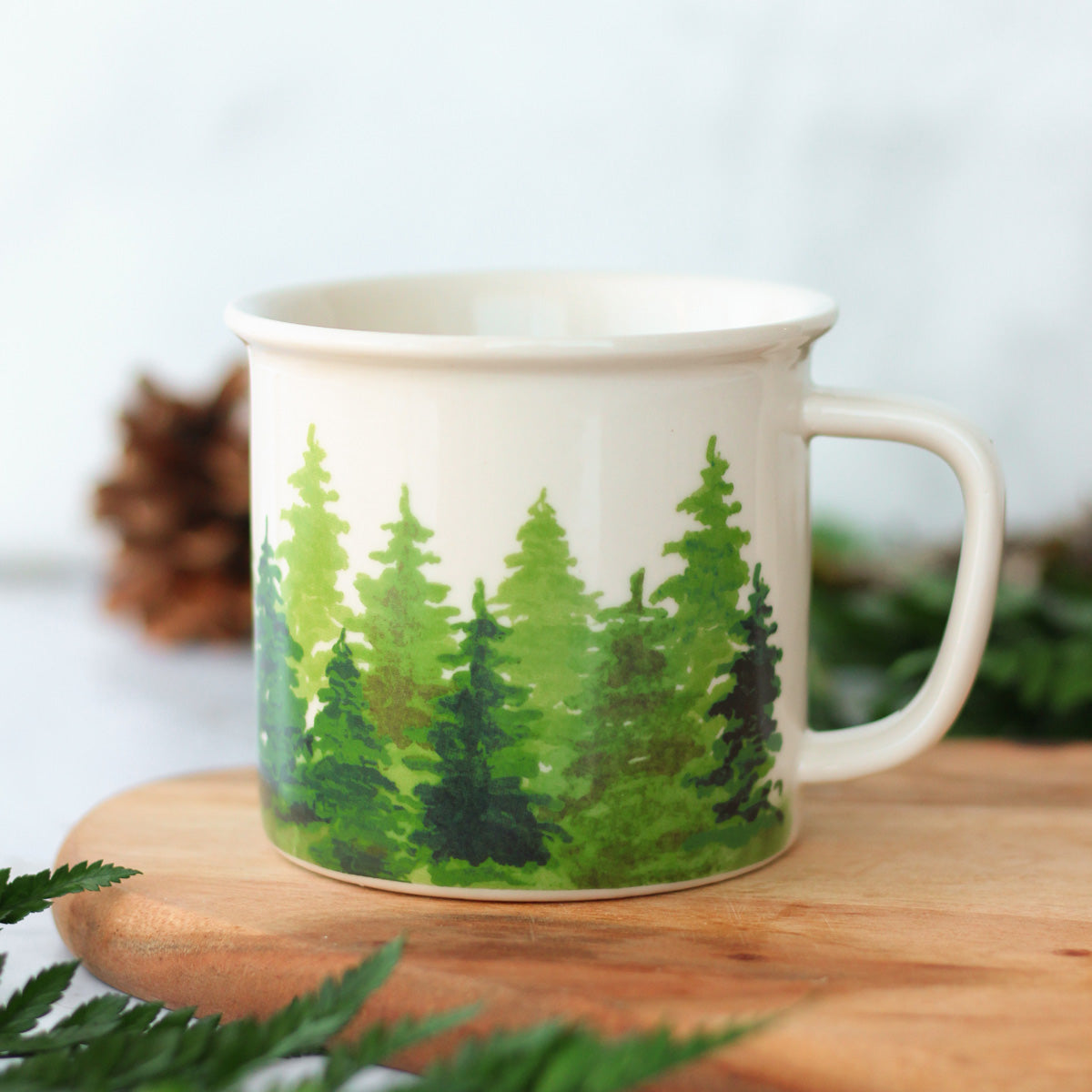 Evergreen Forest Stoneware Mug by Plum Deluxe Tea