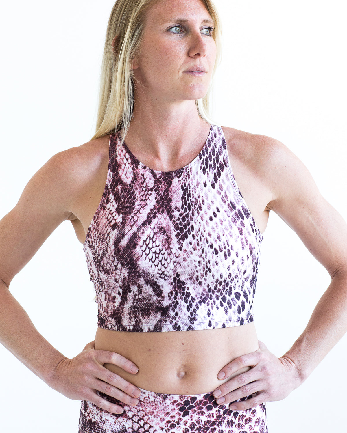 Pink Snakeskin Crop Top *FINAL SALE* by Colorado Threads Clothing