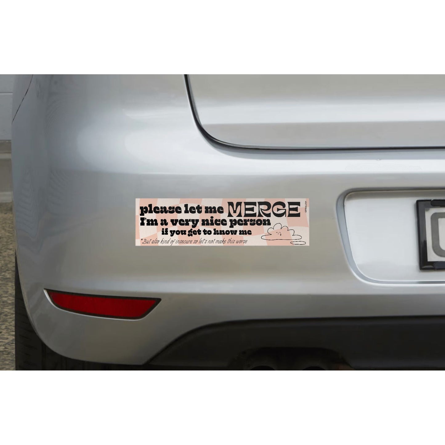 Please Let Me Merge I'm a Very Nice Person Bumper Sticker by The Bullish Store