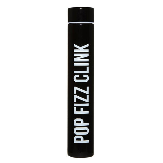 Pop Fizz Clink Flask Bottle in Black | Double Wall Insulated Stainless Steel Tumbler | 8oz by The Bullish Store