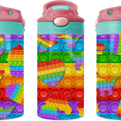 Pop It Kids 12 oz Water Bottle Flip Top by Crafty Casey's