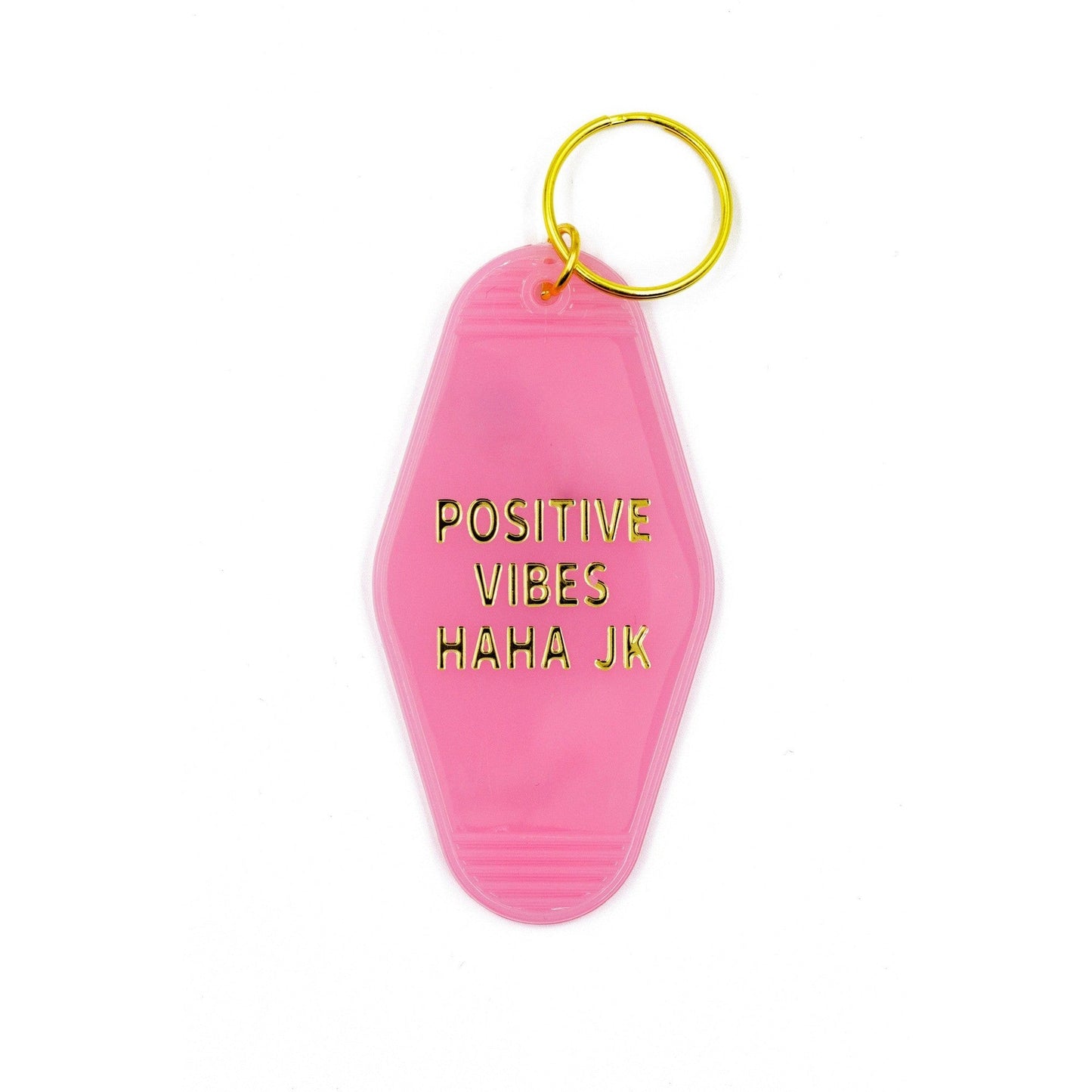 Positive Vibes Haha JK Motel Keychain in Pink by The Bullish Store