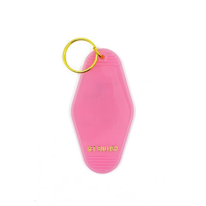 Positive Vibes Haha JK Motel Keychain in Pink by The Bullish Store