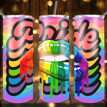 Pride Rainbow Lips LBGTQ  -Drink Tumbler by Crafty Casey's