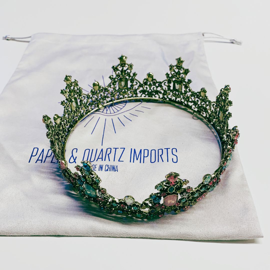 Princess of Pastels Luxe Tiara Crown | Royalty Crown Party or Bridal Hair Accessory by The Bullish Store