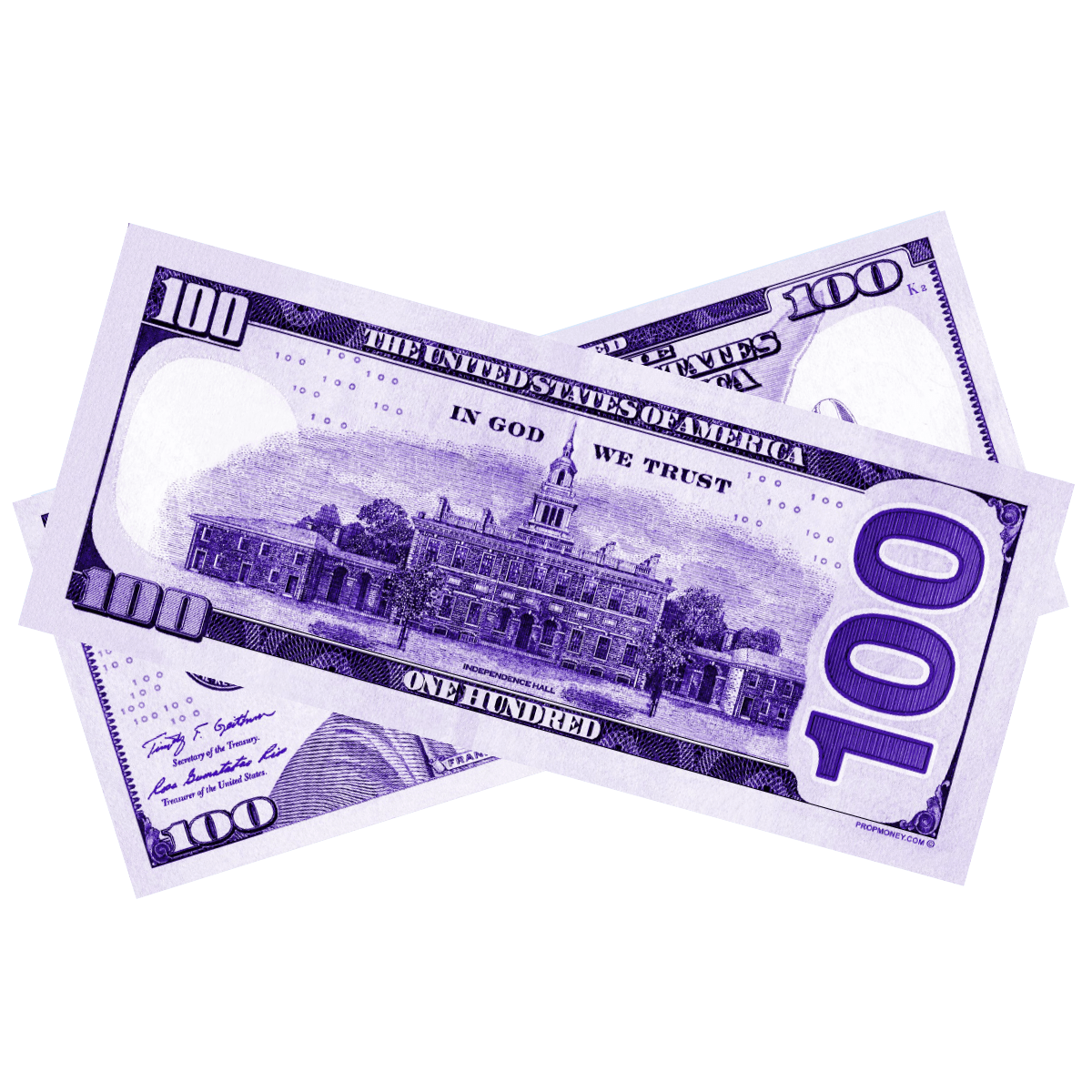 100x $100 New Series Purple Bills by Prop Money Inc