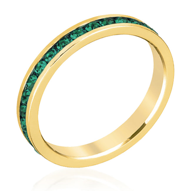 Stylish Stackables Eternity Green Crystal Ring by Avera Group