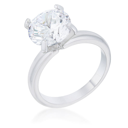 Hanna 4.4ct CZ Classic Solitaire Ring by Avera Group