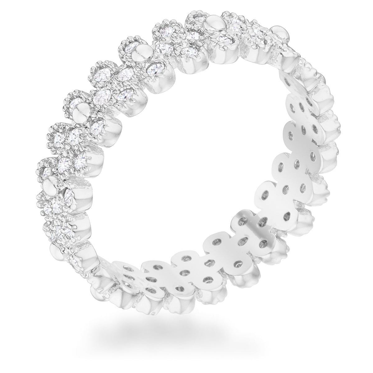 Clara 1ct CZ Textu Bezel Set Eternity Ring by Avera Group