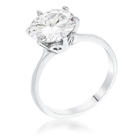 3.5 Carat Single Stone CZ Classic Solitaire Ring by Avera Group