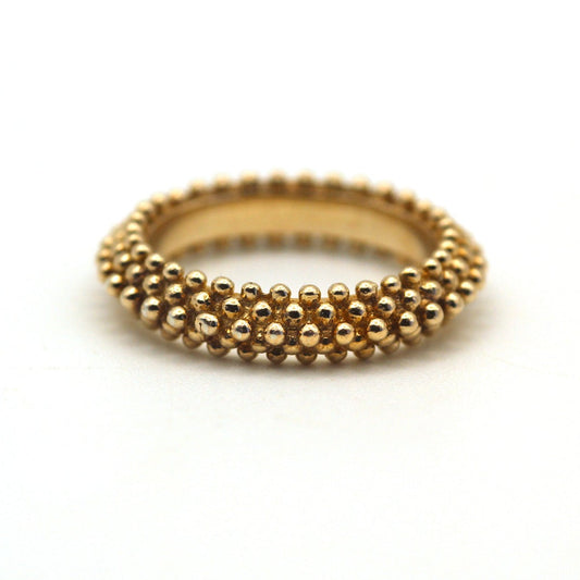 Handmade 14k Gold Ball Texture Ring by VicStoneNYC Fine Jewelry