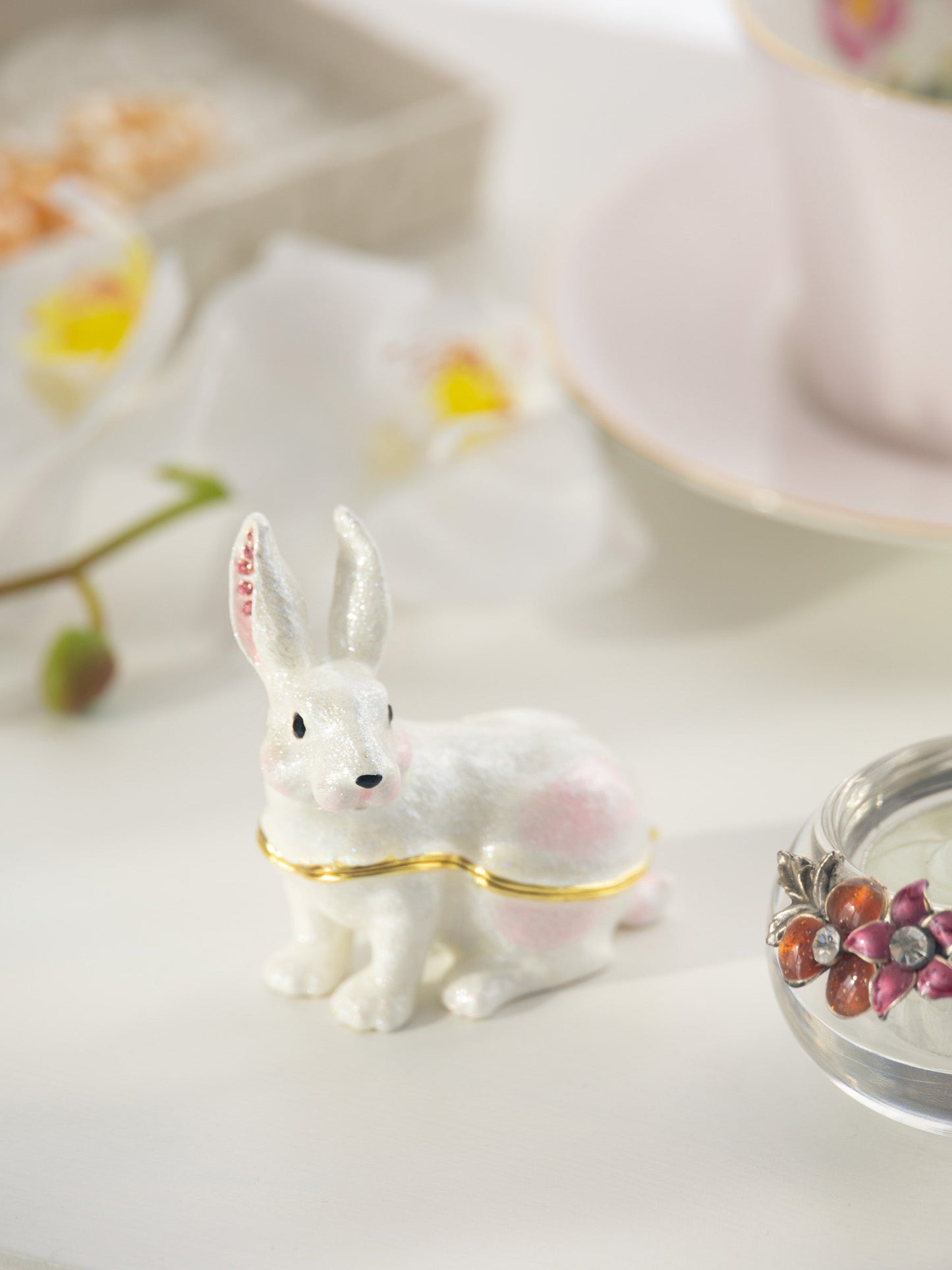 White Bunny Trinket Box by Keren Kopal