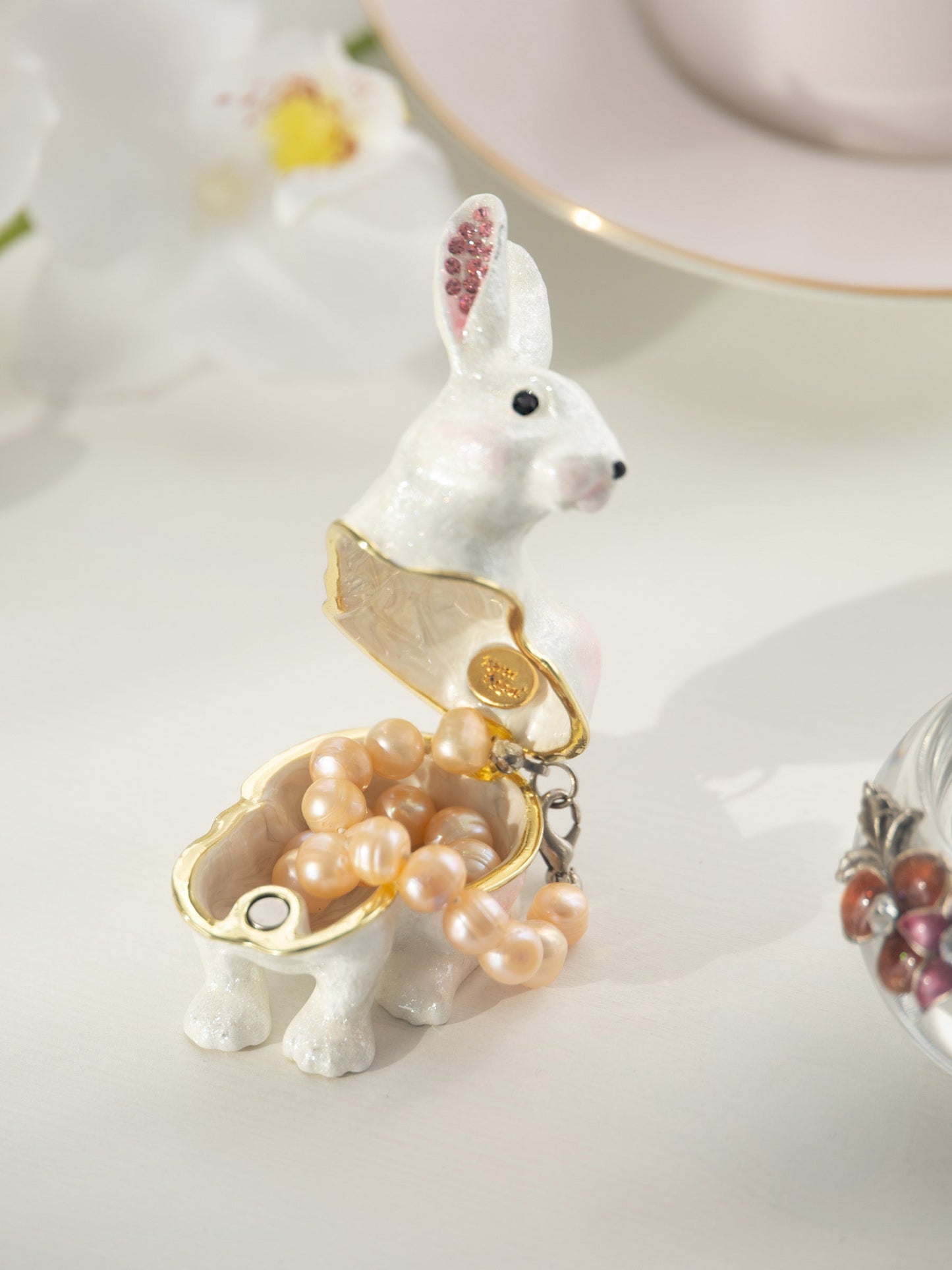 White Bunny Trinket Box by Keren Kopal