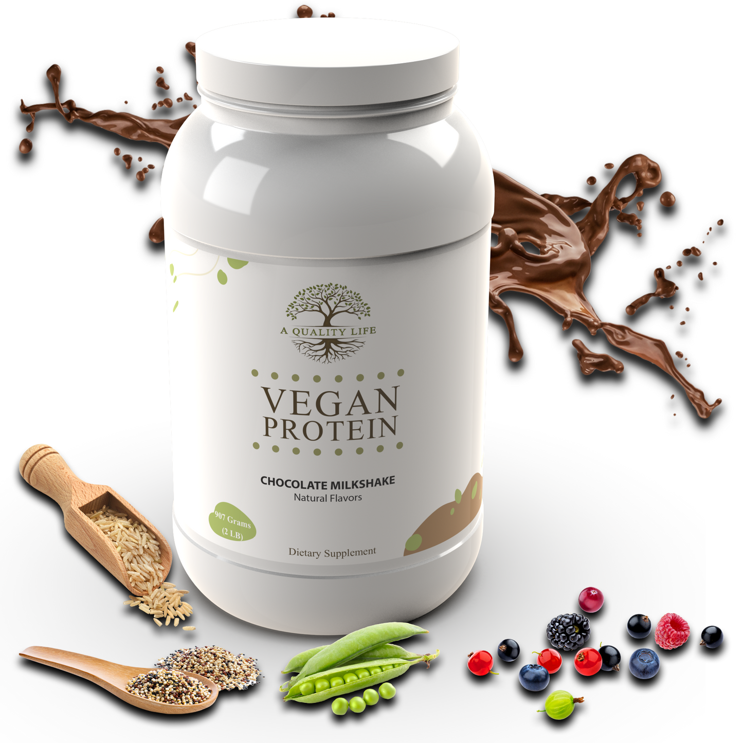 Vegan Protein Chocolate Milkshake by A Quality Life Nutrition