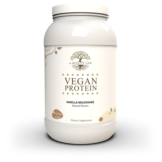 Vegan Protein Vanilla Milkshake by A Quality Life Nutrition