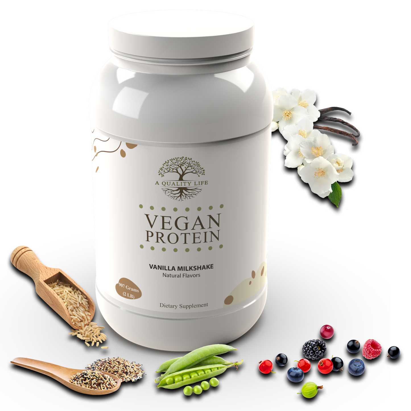 Vegan Protein Vanilla Milkshake by A Quality Life Nutrition