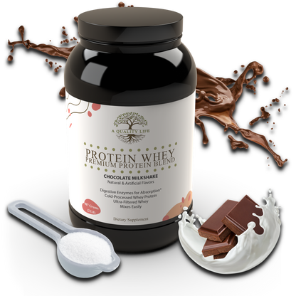 Protein Whey Premium Protein Blend Chocolate Milkshake by A Quality Life Nutrition