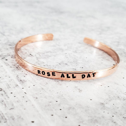 ROSE ALL DAY Skinny Cuff Bracelet by Salt and Sparkle