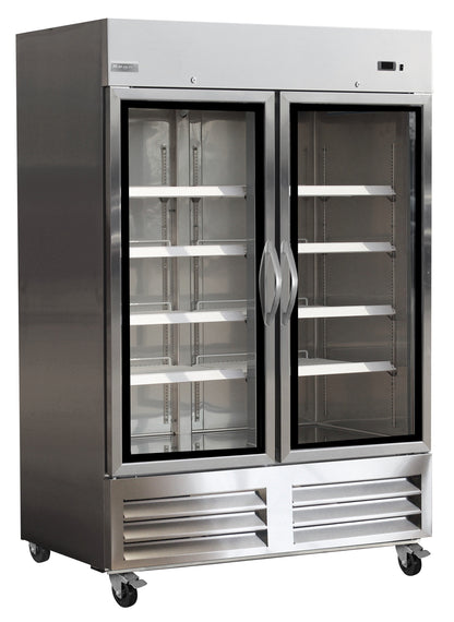 RVR-54G | 54" Stainless Steel Glass Door Reach-In Refrigerator by Regal Refrigerators