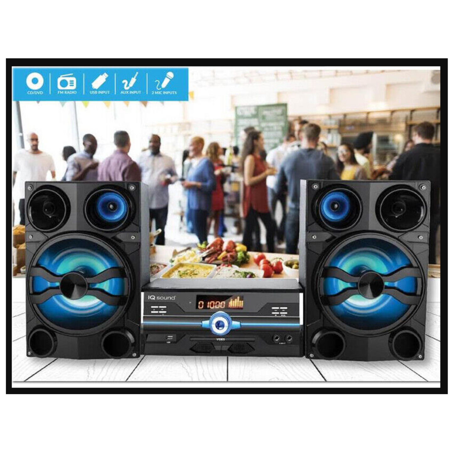 Supersonic HiFi Multimedia Audio System with Bluetooth and AUX, USB & Mic Inputs (IQ-9000BT) by Jupiter Gear Home