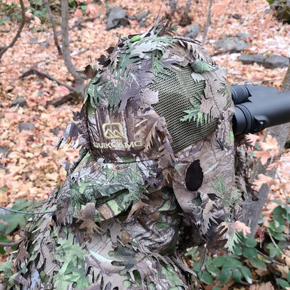 2-in-1 REAR Leafy Face Mask and Camo Hat (Fitted) by QuikCamo