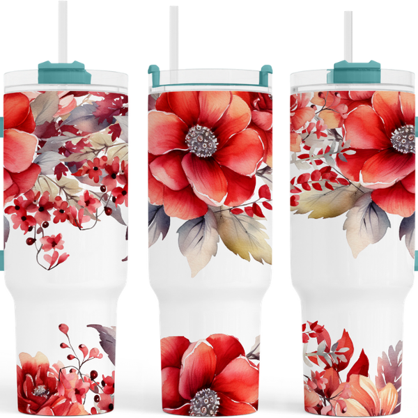 Red Poppy Flowers 40 oz. Tumbler by Crafty Casey's