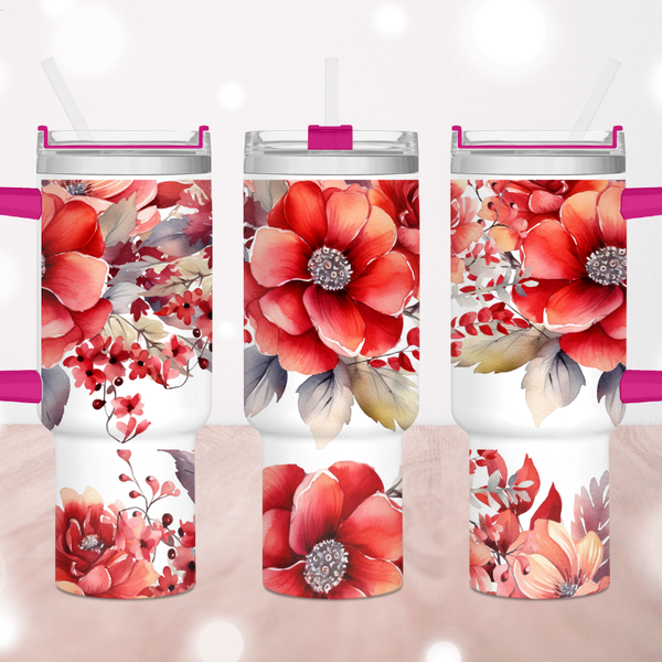 Red Poppy Flowers 40 oz. Tumbler by Crafty Casey's