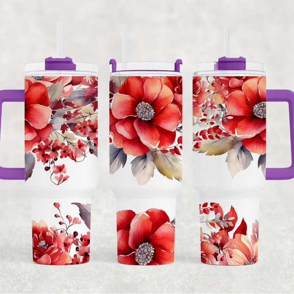 Red Poppy Flowers 40 oz. Tumbler by Crafty Casey's