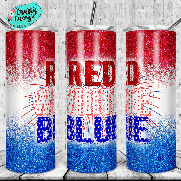 Red White & Blue Patriotic-4th of July Drink Tumbler by Crafty Casey's