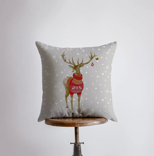 Reindeer | Throw Pillows | Christmas Pillow | Christmas Gift | Home Decor Modern | Christmas Throw Pillows | Christmas Home Decor | Mom Gift by UniikPillows