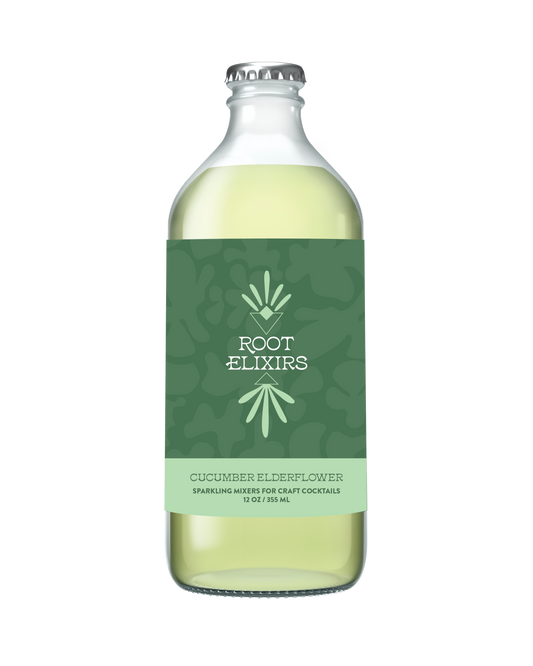 Root Elixirs Sparkling Cucumber Elderflower Premium Cocktail Mixer 12 oz Bottle by Farm2Me