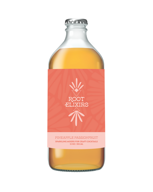 Root Elixirs Sparkling Pineapple Passionfruit Cocktail Mixer 12 oz Bottle by Farm2Me