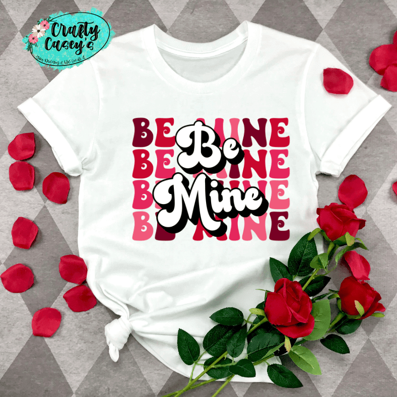 Retro Be Mine- Valentines Day  - Women's  Unisex- t-shirt by Crafty Casey's