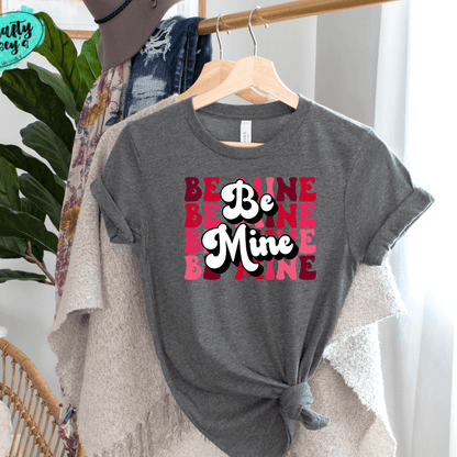 Retro Be Mine- Valentines Day  - Women's  Unisex- t-shirt by Crafty Casey's