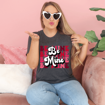 Retro Be Mine- Valentines Day  - Women's  Unisex- t-shirt by Crafty Casey's