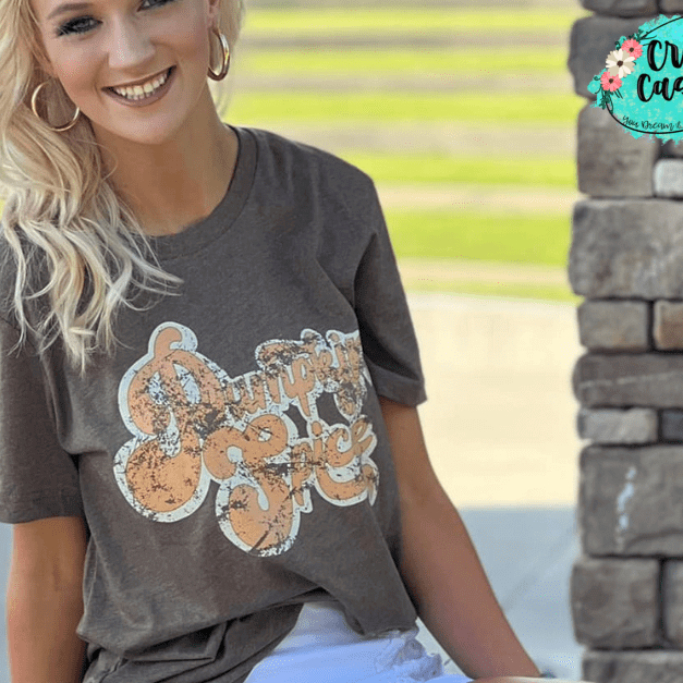 Retro Distressed Pumpkin Spice -Fall T-shirts by Crafty Casey's