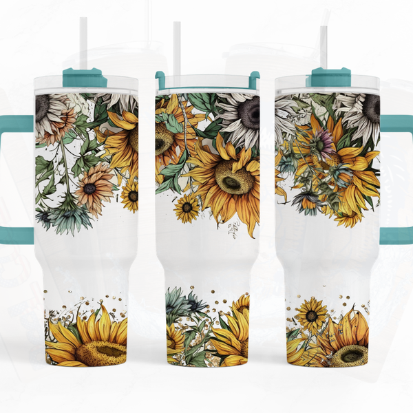 Retro Sunflowers 40 oz. Tumbler by Crafty Casey's