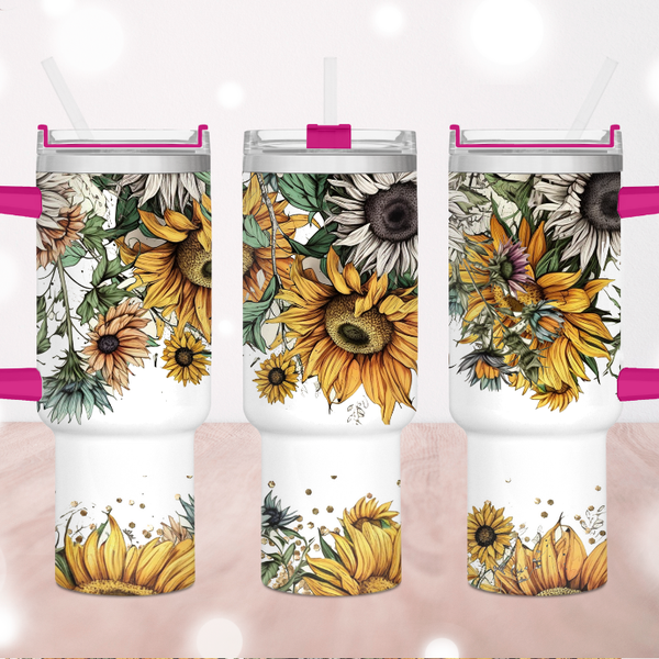 Retro Sunflowers 40 oz. Tumbler by Crafty Casey's