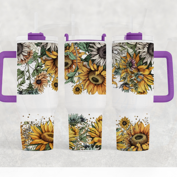 Retro Sunflowers 40 oz. Tumbler by Crafty Casey's