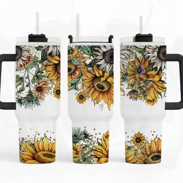 Retro Sunflowers 40 oz. Tumbler by Crafty Casey's