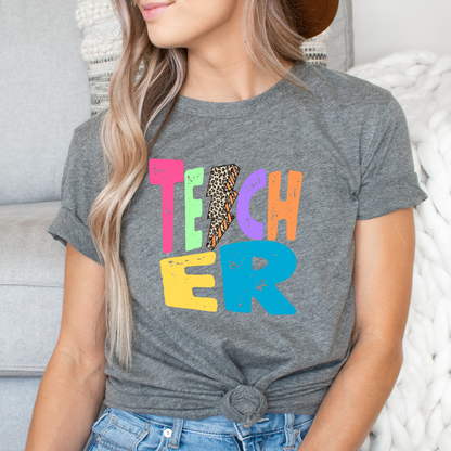 Retro Teacher Bolt Tee by Crafty Casey's