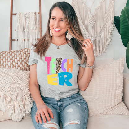 Retro Teacher Bolt Tee by Crafty Casey's