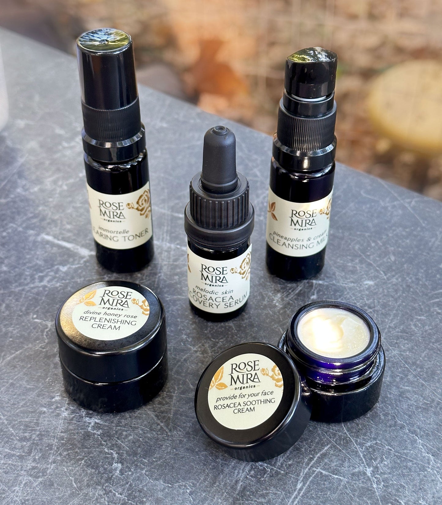 Rosacea Repair Mini Collection in Swiss Violet Glass by Rosemira