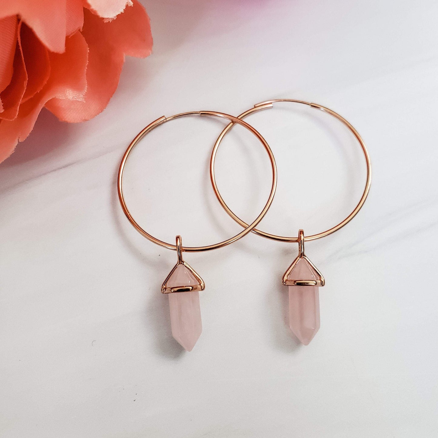 Rose Gold Petite Spikes Endless Hoop Earrings by Salt and Sparkle