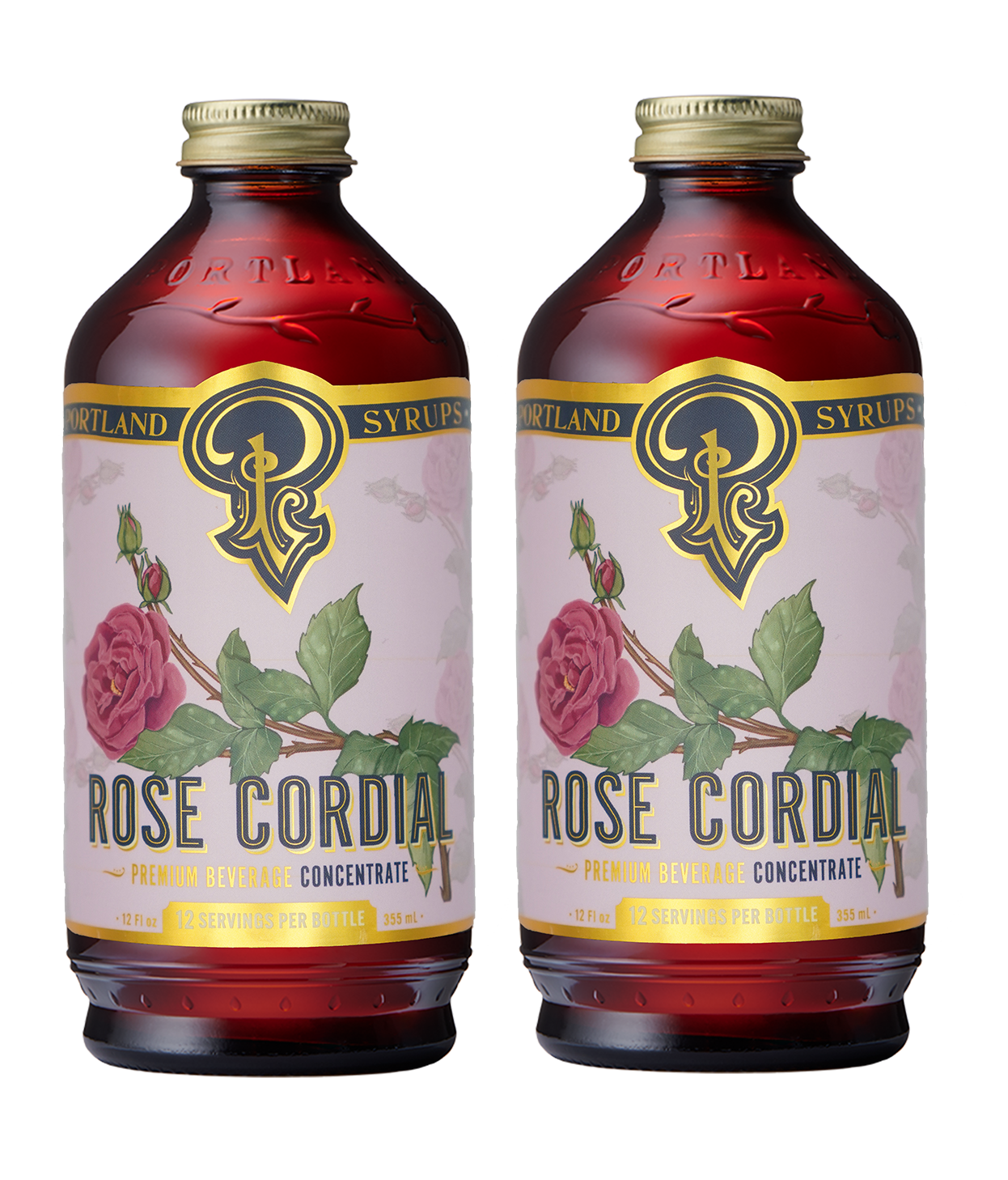 Rose Cordial Syrup two-pack by Portland Syrups