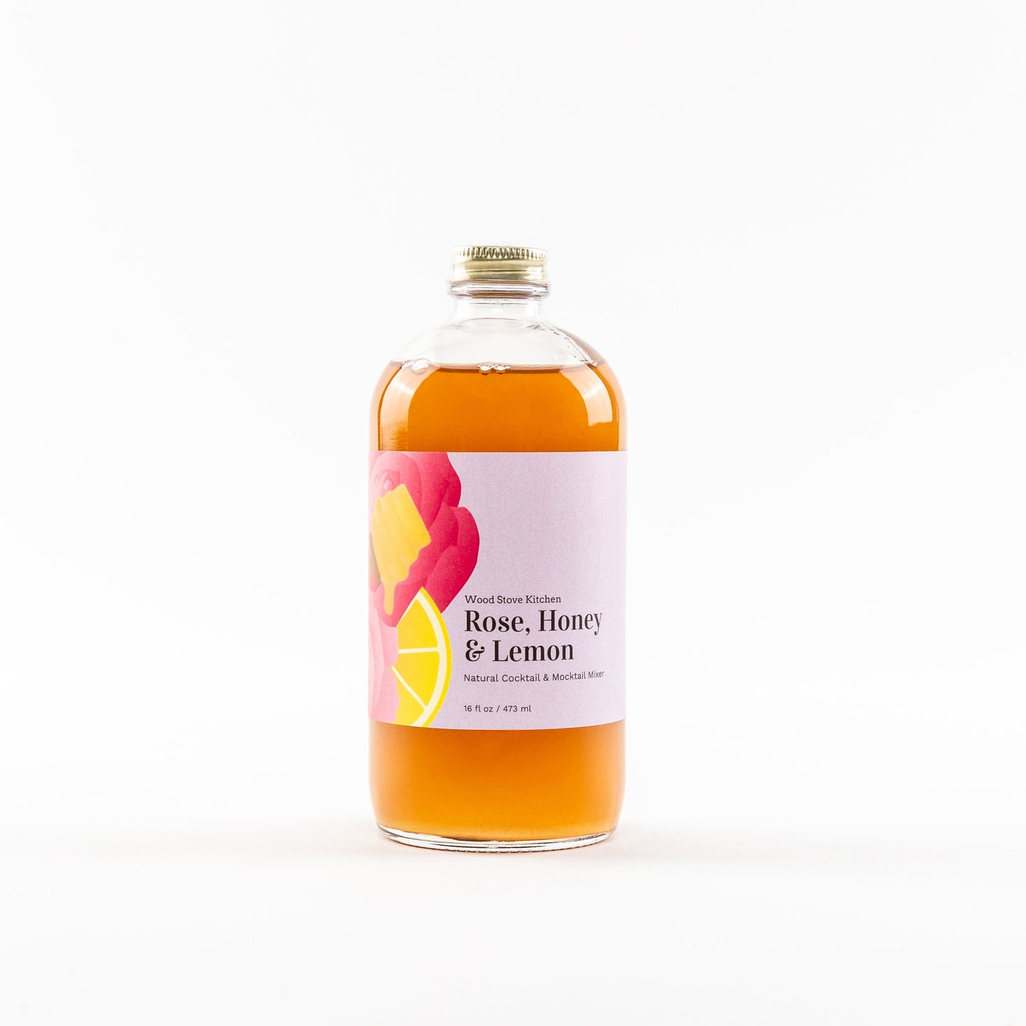 Rose, Honey & Lemon Cocktail-Mocktail Mixer, 16 fl oz by Wood Stove Kitchen